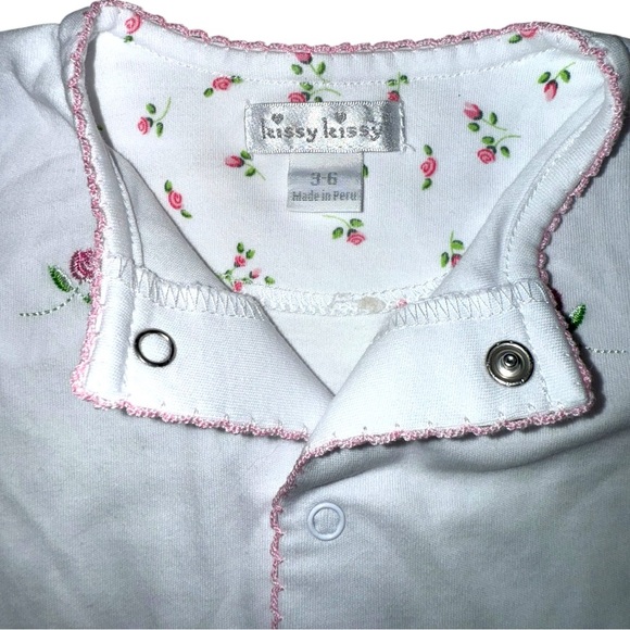 Kissy Kissy Baby Girl Cardigan Sweater 3-6M White Pink Rose Embroidered Pima - Picture 6 of 8